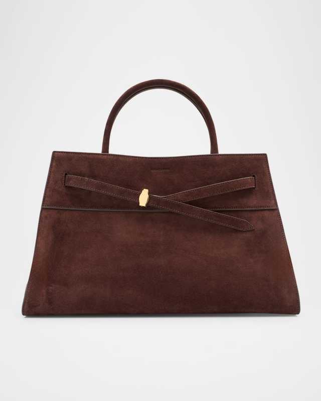 Dash Large Belted Suede Shoulder Bag